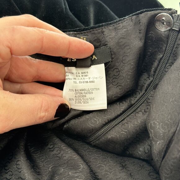 Escada Velvet Silk Blend Skirt EU36 Black Pencil Career Luxury Designer Classic - Picture 11 of 12
